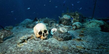 Chuuk Lagoon has an abundance of relics from World War II including shipwrecks, weapons and human remains. (Getty Images)